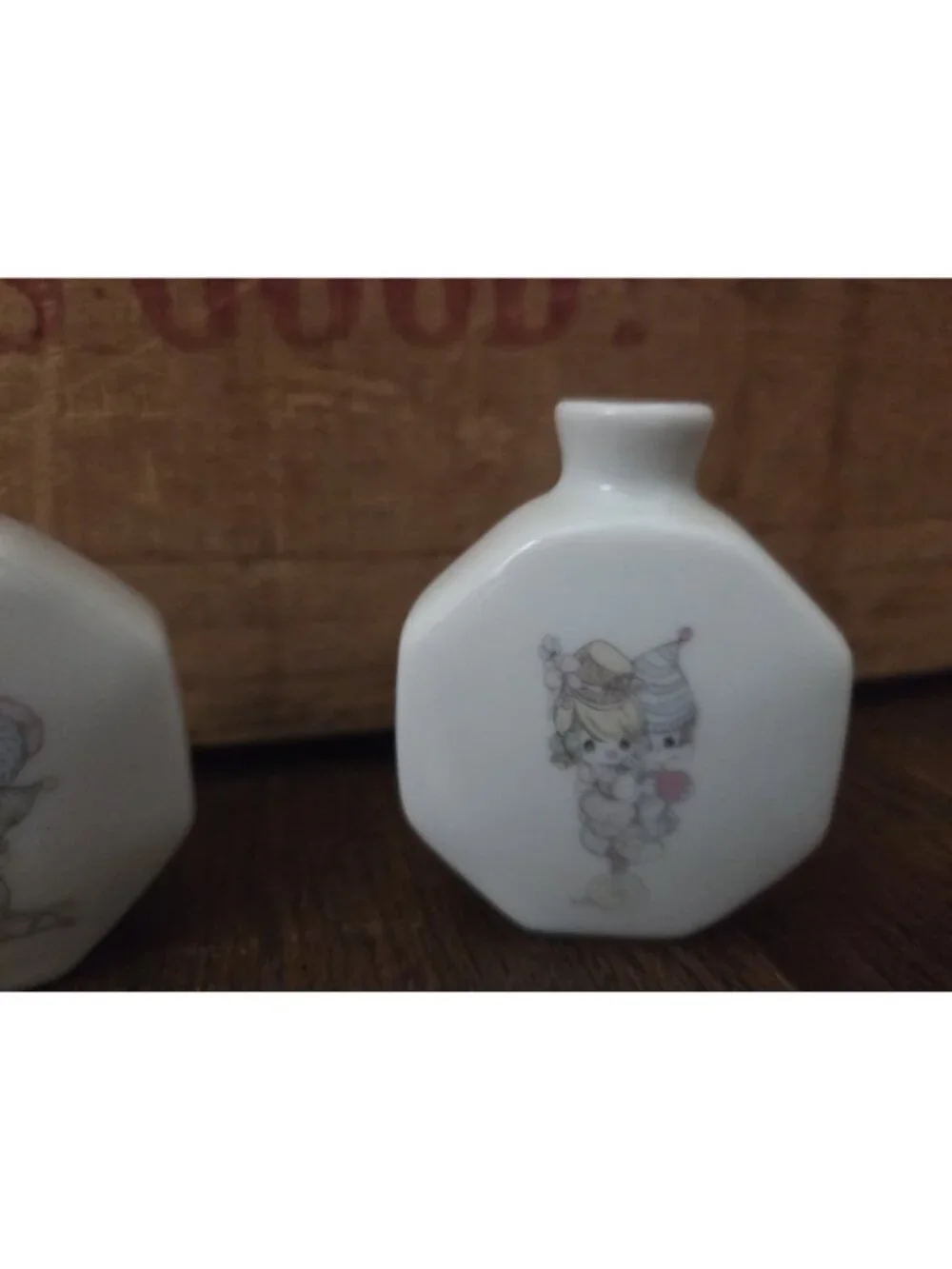 Lot Of 2 Tiny Vintage Precious Moments Vases